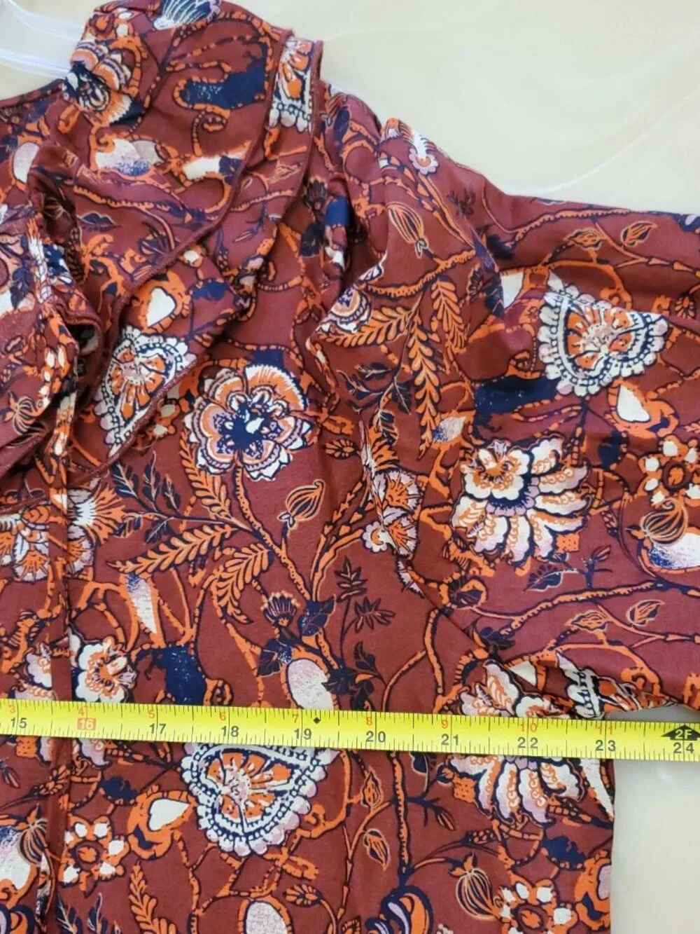 A Loves A Boho Victorian Ruffle Neck Platter Collar Floral Blouse Size XL - Picture 10 of 16